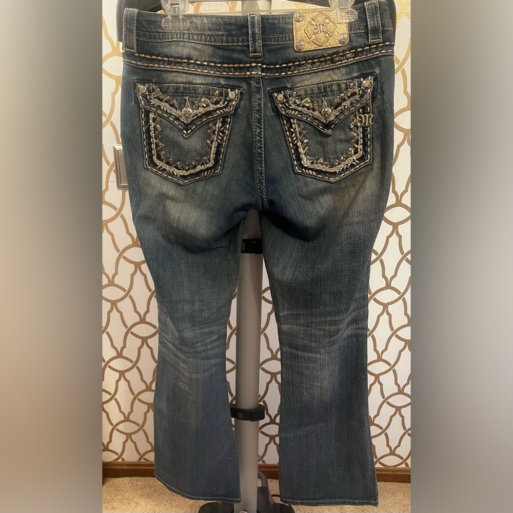 Miss Me Jeans with Gold Sequin Pockets- Size 28x32